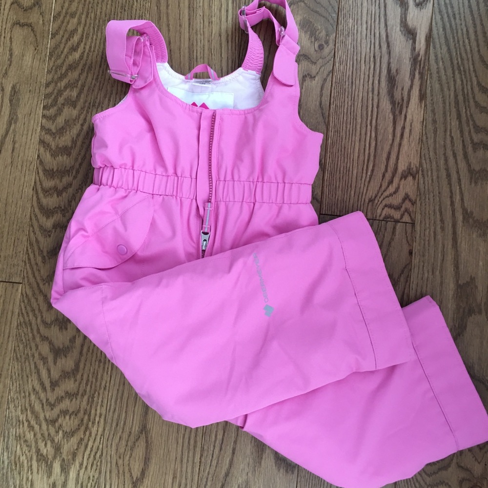 Pink obermeyer snow bib i-grow